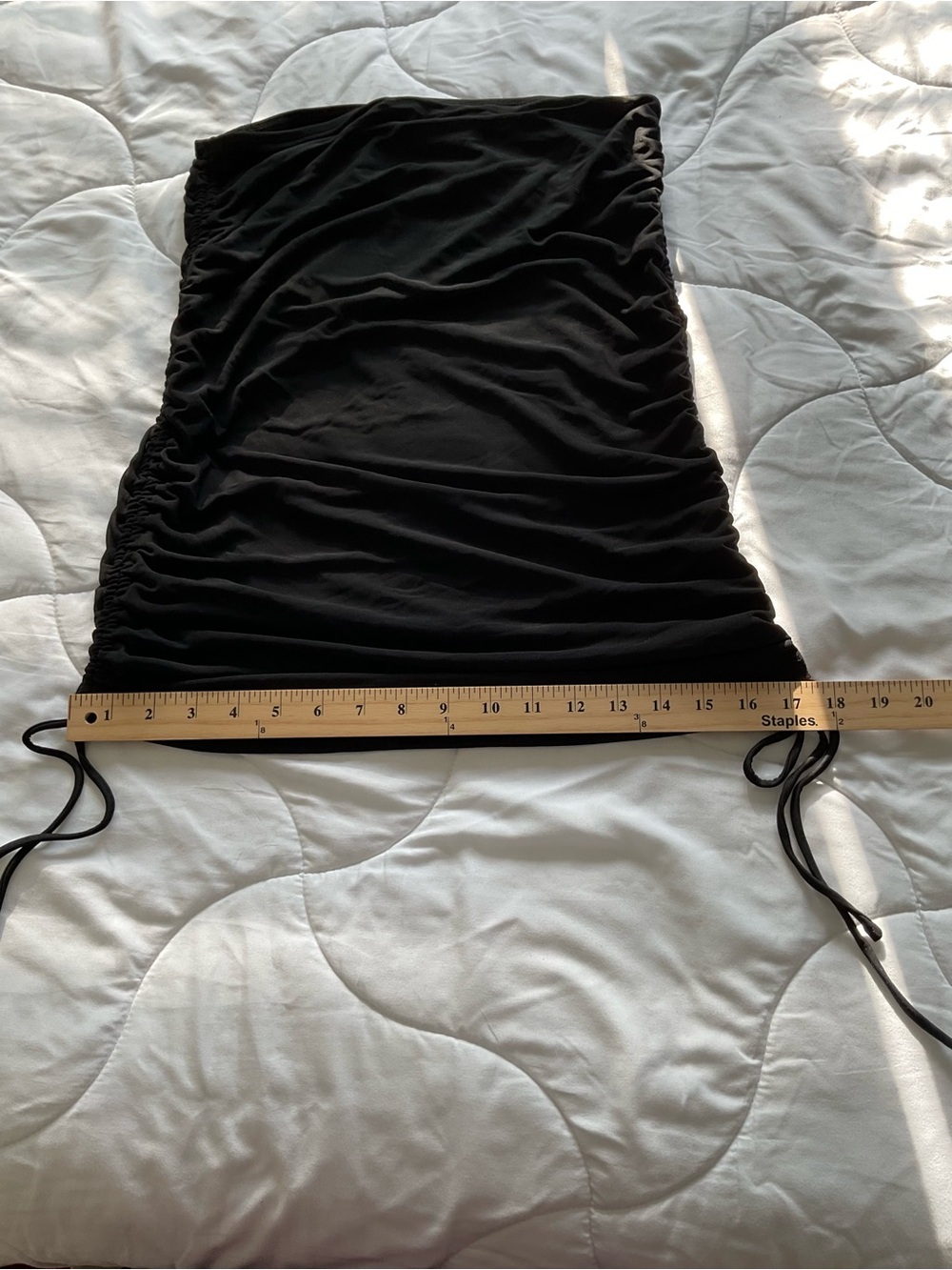 Fashion Nova Black Ruched Side-Drawstring Skirt - Picture 3 of 6